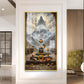 Lord Shiva Shivlingam Glass Finish Vertical Wall Art