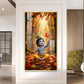 Lord Kanha In Forest Glass Finish Vertical Wall Art