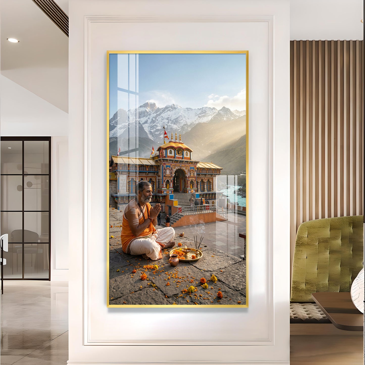 Jai Badrinath Glass Finish Vertical Wall Art