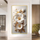 Luxe Petal Harmony Glass Finish Vertical Wall Art