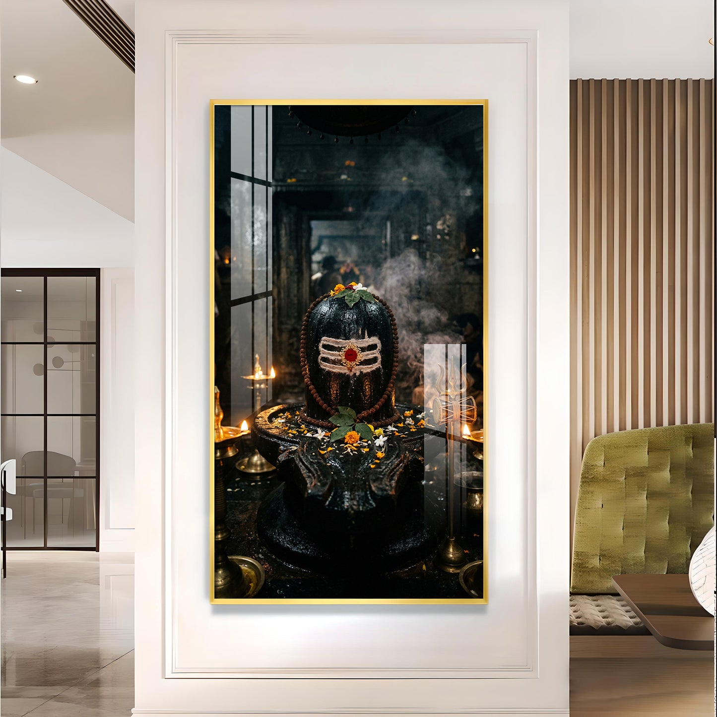 Shiv Maheshwar Glass Finish Vertical Wall Art
