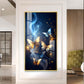 Cosmic Butterflies Glass Finish Vertical Wall Art