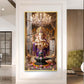 Lord Ganesh With Lord Shiv Glass Finish Vertical Wall Art