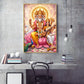 God Brahma Alongside Saraswati Glass Finish Vertical Wall Art