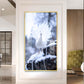 White Peacock Glass Finish Vertical Wall Art