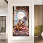 Religious Shri Radhe Krishna Glass Finish Vertical Wall Art