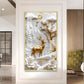 Floral Fawn Delight Glass Finish Vertical Wall Art