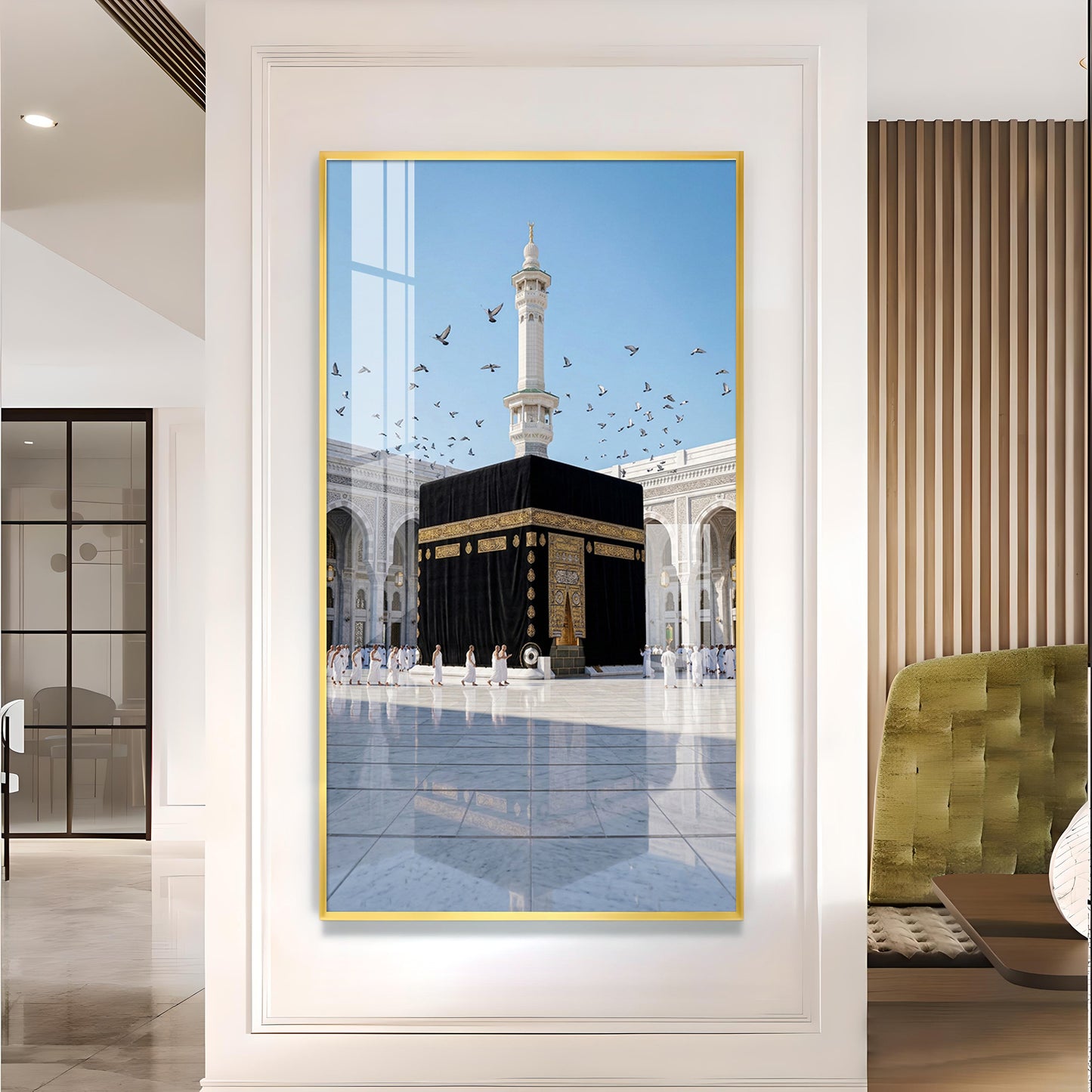Mecca Glass Finish Vertical Wall Art