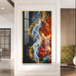 Whispers of Golden Bloom Glass Finish Vertical Wall Art