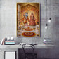 Spiritual Serenity Radha Love Krishna Glass Finish Vertical Wall Art