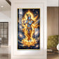 Lord Krishna Playing Bansuri Glass Finish Vertical Wall Art