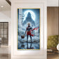 Hanuman Ji and Shiva Ji Glass Finish Vertical Wall Art