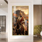 Victorious Chhatrapati Shivaji Maharaj Glass Finish Vertical Wall Art