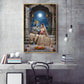 Hindu Deities Radha & Krishna Glass Finish Vertical Wall Art
