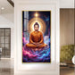Lord Gautam Buddha Glass Finish Vertical Wall Art