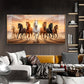 Seven Running Horse Vastu Glass Finish Horizontal Wall Art