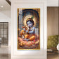 Little Kanha With Calf Glass Finish Vertical Wall Art