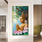Religious Buddha Glass Finish Vertical Wall Art