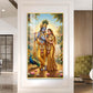 Radha Krishna Divine Love Glass Finish Vertical Wall Art
