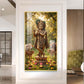 Lord Krishna With Playing the Flute Glass Finish Vertical Wall Art