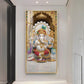 Elegant Lord Ganesh Ji Glass Finish Vertical Wall Art