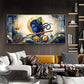 Lord Krishna With Yantra Glass Finish Horizontal Wall Art