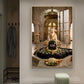 Hindu God Shiva Lingam Glass Finish Vertical Wall Art