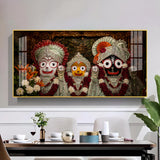 Lord Jagannath, Balabhadra & Subhadra Glass Finish Horizontal Wall Art