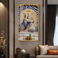 Deities Radha & Krishna Glass Finish Vertical Wall Art