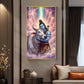 Lord Shiva and Nandi Glass Finish Vertical Wall Art