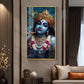 Shri Banke Bihari Glass Finish Vertical Wall Art