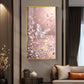Sparkling Pink Butterfly Glass Finish Vertical Wall Art