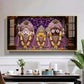 Hindu Deities Lord Jagannath, Subhadra, & Balabhadra Glass Finish Horizontal Wall Art