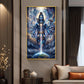Lord Shiva and Cosmic Energy Glass Finish Vertical Wall Art