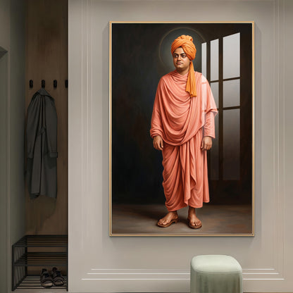 Swami Vivekananda Glass Finish Vertical Wall Art