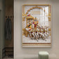Krishna & Arjuna Chariot Glass Finish Vertical Wall Art