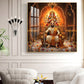 Shivaji Maharaj With Maa Durga Glass Finish Square Wall Art