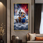 Hindu Deities Shiva & Parvati Glass Finish Vertical Wall Art