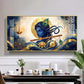 Lord Krishna With Yantra Glass Finish Horizontal Wall Art