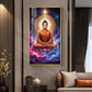 Lord Gautam Buddha Glass Finish Vertical Wall Art
