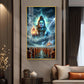 Lord Mahadev Blessing Glass Finish Vertical Wall Art