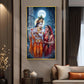 Divine Shree Radha Krishna Ji Glass Finish Vertical Wall Art
