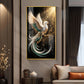 White Phoenix Glass Finish Vertical Wall Art