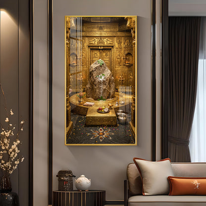 Divine Kedarnath Jyotirlinga Glass Finish Vertical Wall Art