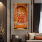 Decorative Radha Krishna Glass Finish Vertical Wall Art