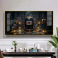 Mahadev Shivling Divine Aura Glass Finish Horizontal Wall Art