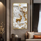Floral Fawn Delight Glass Finish Vertical Wall Art