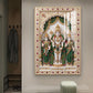 Lord Murugan with Valli and Devasena Glass Finish Vertical Wall Art