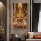Ganesh Ji With Mushak Glass Finish Vertical Wall Art