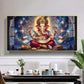Lord Ganesha Glass Finish Horizontal Wall Art